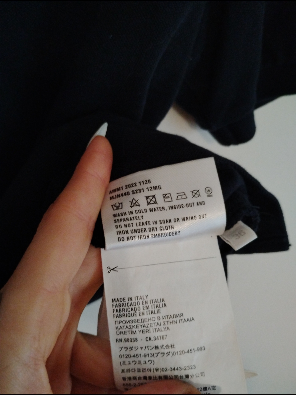 Miu Miu Navy Short Sleeve Polo Authentic Small - Picture 4 of 4